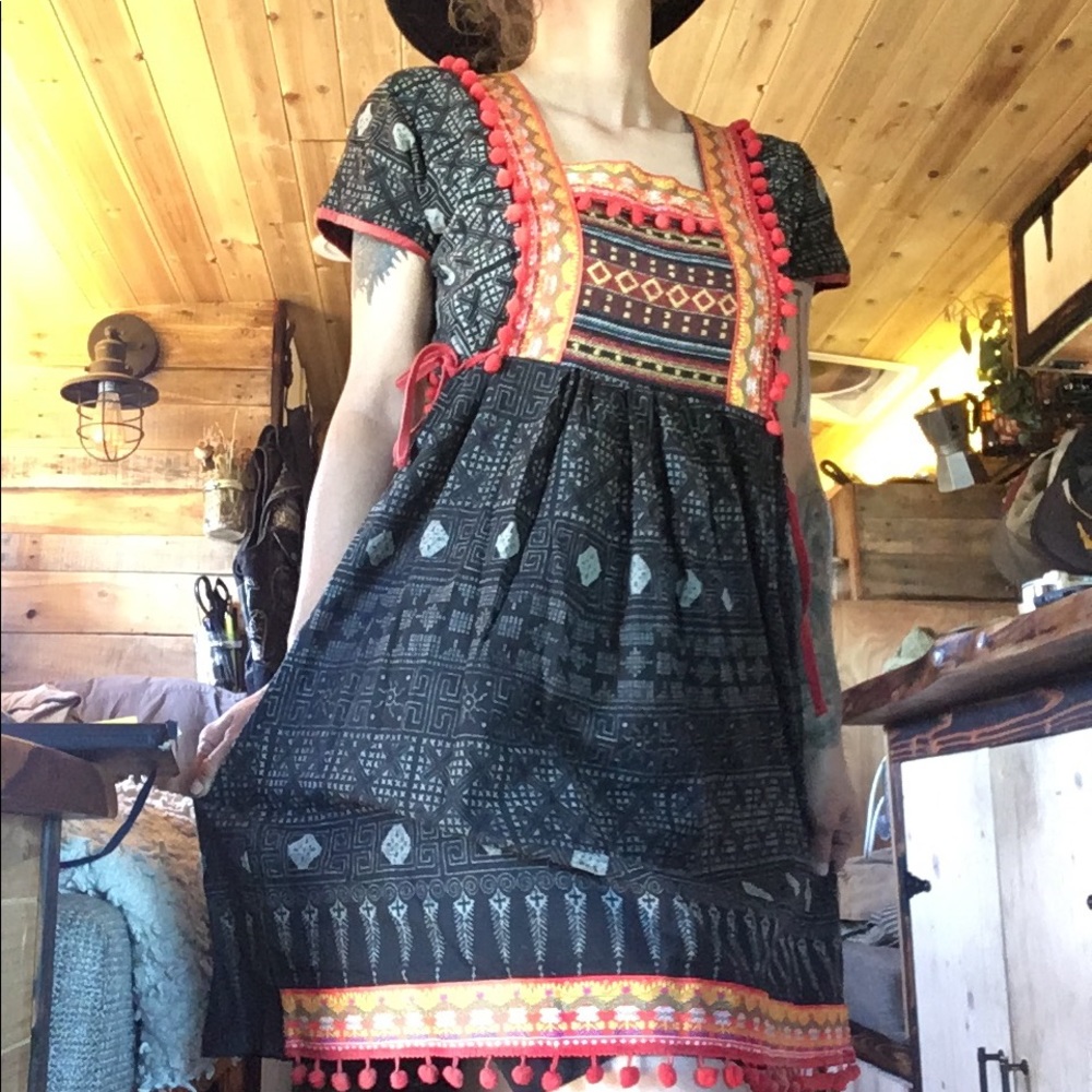 Vintage THAI NATIVE Embroidered Dress